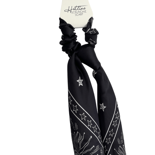 Black Cosmic Scrunchie Scarf - The Boutique Outlet
