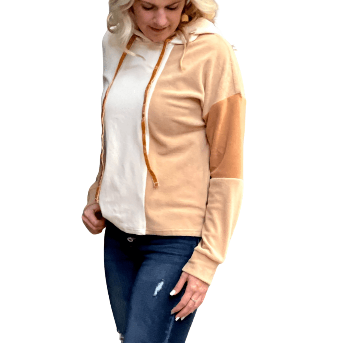 Caramel Colorblock Hoodie - The Boutique Outlet