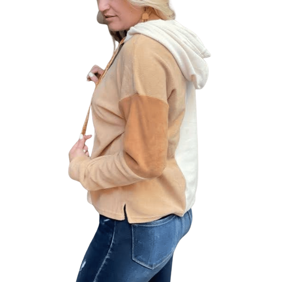 Caramel Colorblock Hoodie - The Boutique Outlet