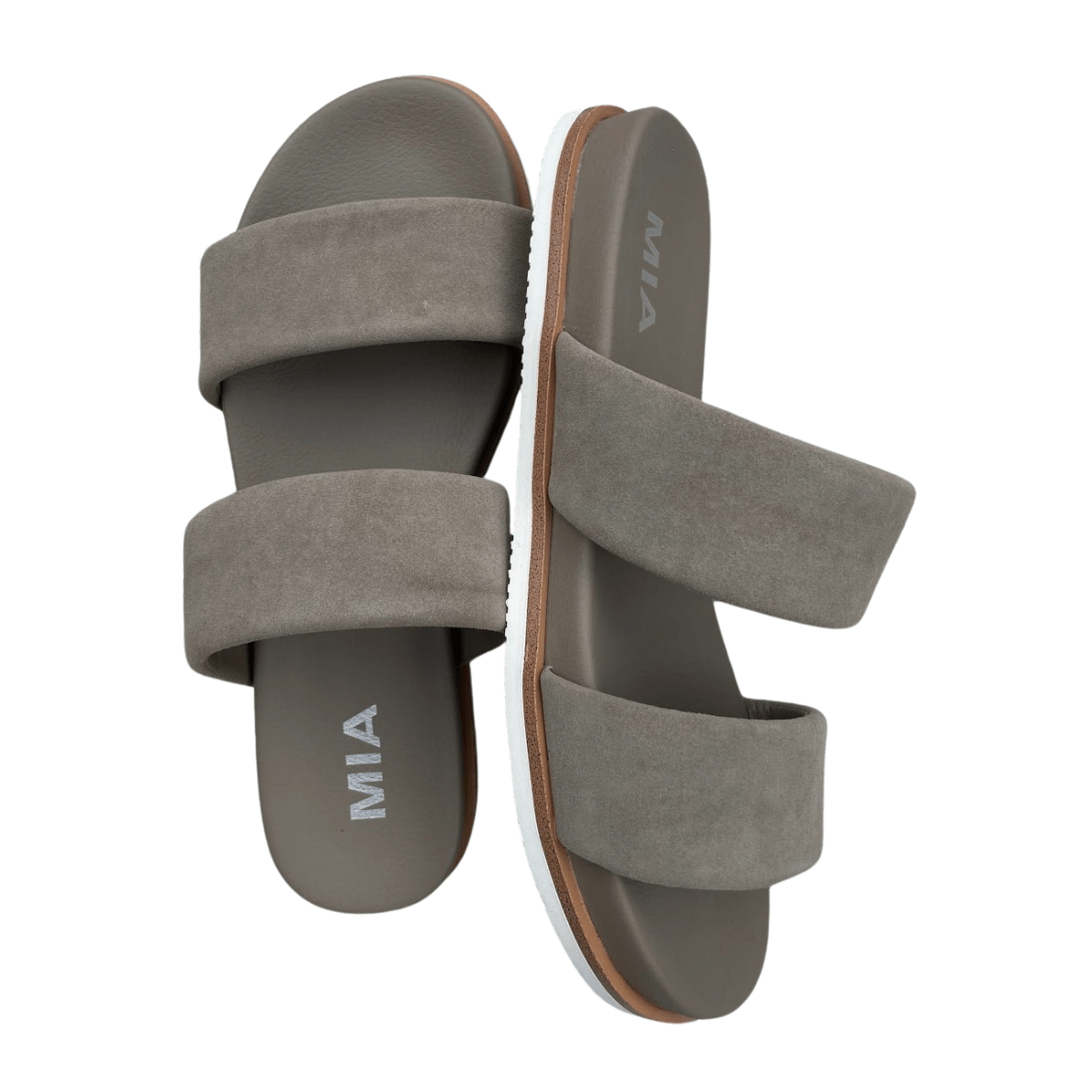 Valeri Taupe Slide Sandal - Sandals - The Boutique Outlet
