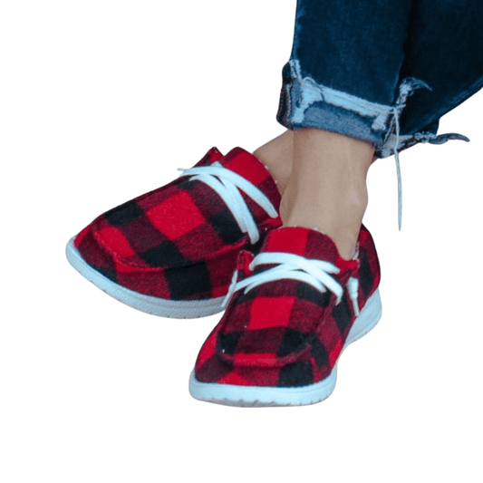 Plaid Riley in Red - The Boutique Outlet